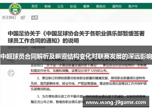中超球员合同解析及薪资结构变化对联赛发展的深远影响